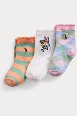 Ralph Lauren Crew 100% Cotton Knit Socks 3 Pack8692 cm