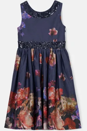 Angel & Rocket Border Print Sequin Bow Dress11 lat (146 cm)