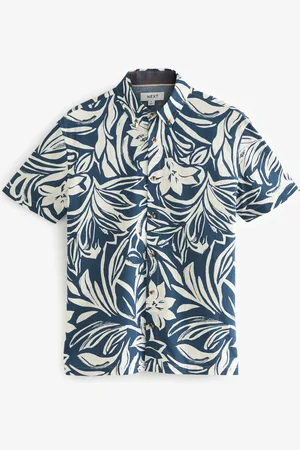 Next Printed Floral Short Sleeve Oxford Shirt5XL