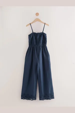 Next Shirred Wide Leg 100% Cotton JumpsuitEU 34 (UK 6)