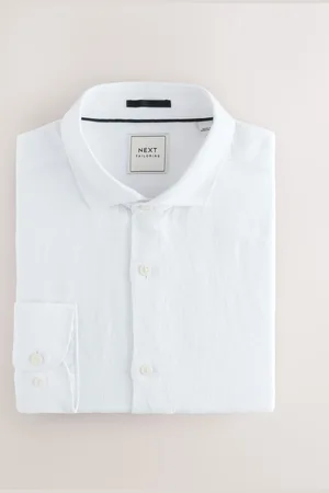 Next 100% Linen Short Long Signature Textured ShirtXXXL