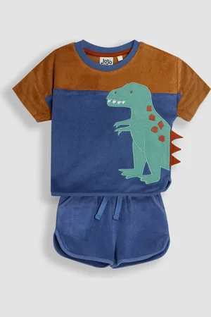 JoJo Maman Bébé 2-Piece T-Rex Appliqué T-Shirt & Short Set9298 cm