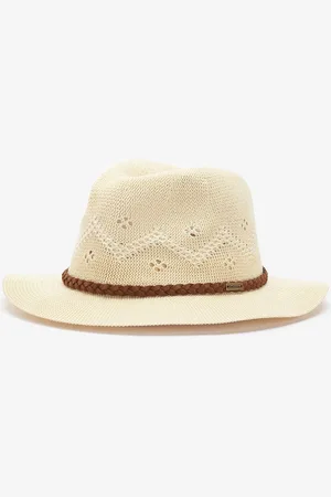 Barbour Flowerdale Crochet Trilby 100% Cotton Summer HatL