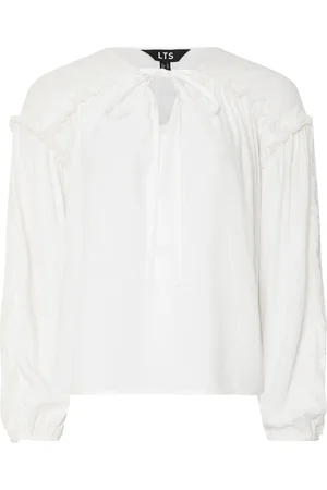 Long Tall Sally Raw Edge Tie Neck Blouse40tall