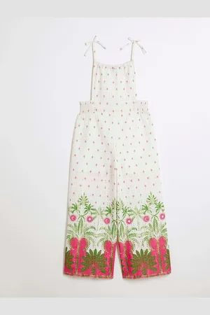 River Island Girls Tropical Palm Jumpsuit110116 cm