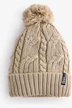 Jack Wolfskin Pom Pom Knitted White BeanieJeden