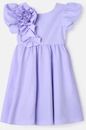 Angel & Rocket Nieve Purple Cascade Corsage Dress4 lat (104 cm)