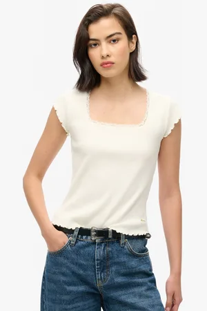 Superdry 100% Cotton Essential Square Neck Short Sleeve T-ShirtM