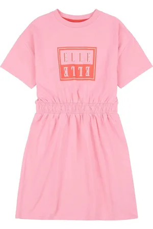Elle Junior Girls Pink Block Logo Dress8