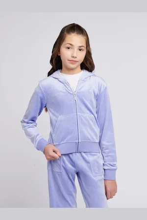 Juicy Couture Pink Girls Tonal Velour Zip Up Hoodie122128 cm