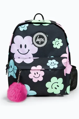 Hype . Girls Iconic Happy Flower Black BackpackJeden