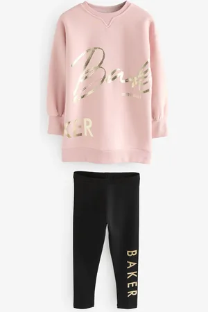 Ted Baker Pink Longline Printed Sweat Top and Leggings Set116122 cm