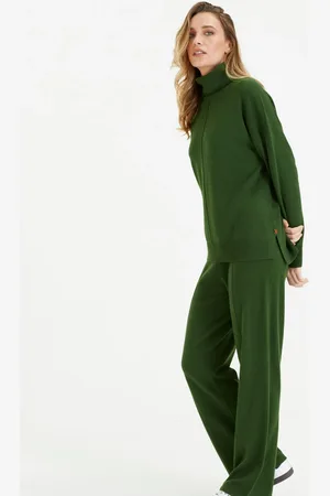 Chinti & Parker Green Relaxed Roll Neck SweaterS