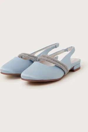 Monsoon Diamante Strap Satin Slingback Flatsuk1eu33