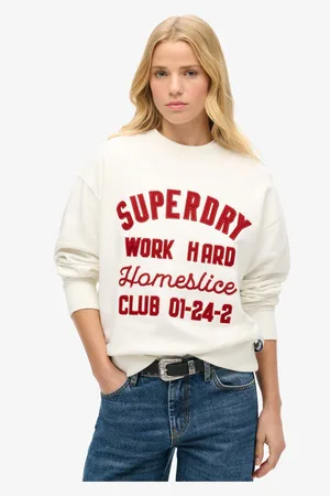 Superdry 100% Cotton Workwear Embroider Loose Crew Sweat Top42