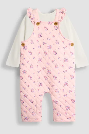 JoJo Maman Bébé Quilted Floral Dungarees & Top SetDo 3 miesięcy (50
