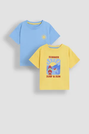 JoJo Maman Bébé Graphic Printed and Plain T-Shirts 2 Pack8692 cm