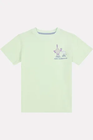 New Balance Kids Athletics Tennis Cartoon 100% Cotton Graphic T-Shirt134140 cm