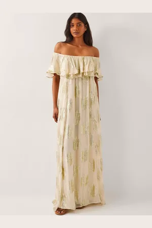Monsoon Lyra Metallic Ruffle Maxi Dress40