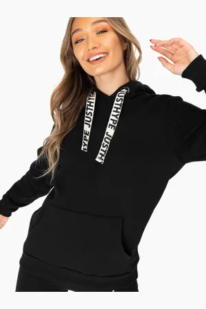 Hype . Womens Drawcord Pullover Black Hoodie48
