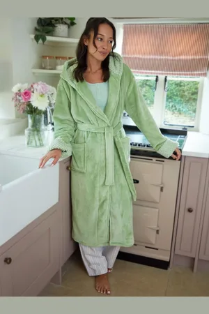 Threadbare Soft Faux Fur Trim Dressing GownM