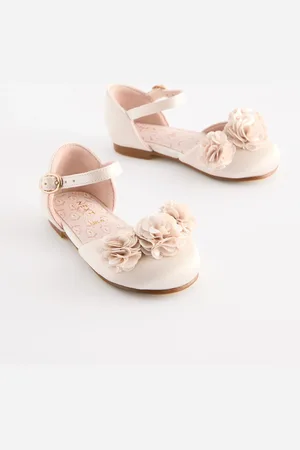 Next Satin Bridesmaid Ankle Strap Corsage Occasion ShoesEU 30.5 (UK 12)