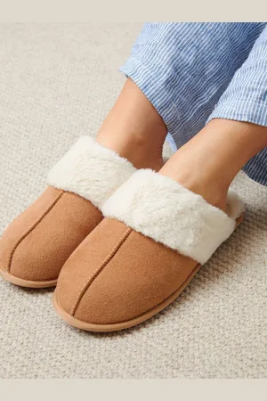 Threadbare Suede Faux Fur Lined Mule SlippersEU 37 (UK 3.5)