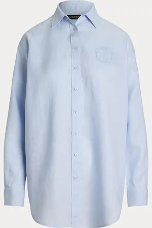 Ralph Lauren Zavandra Linen Embroidered Logo ShirtM
