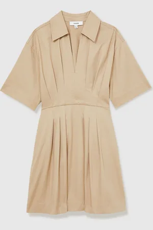 Reiss Rosalie Cotton Pleated Shirt Dress44