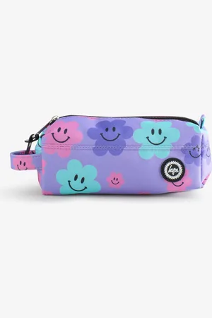 Hype . Unisex Purple Happy Flower Print Pencil CaseJeden