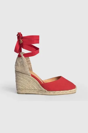 Castaner RedWedge Heel Laced Cotton EspadrillesEU 38 (UK 5)
