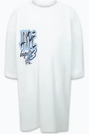 Hype . Boys Shark Smile Camo Fade 100% Cotton White T-Shirt158164 cm