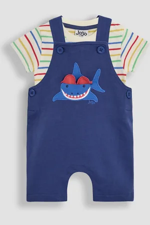 JoJo Maman Bébé 2-Piece Appliqué Dungarees & T-Shirt Set8692 cm