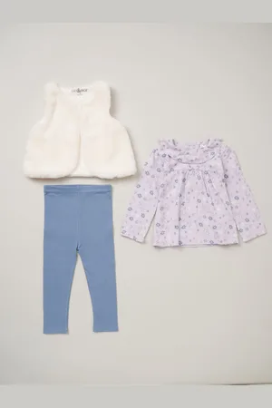 LILY & JACK Faux Fur Gilet Top and Legging Outfit Set1 Year (80cm)