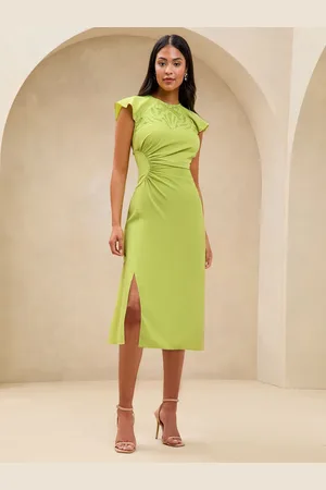 Lipsy London Applique Trim Ruched Fit And Flare Midi Dress34