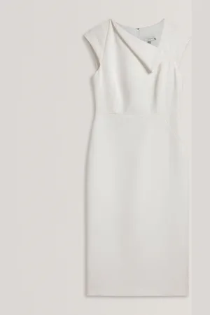 Ted Baker Bayree-Asymmetric Folded Neckline Midi Dress44