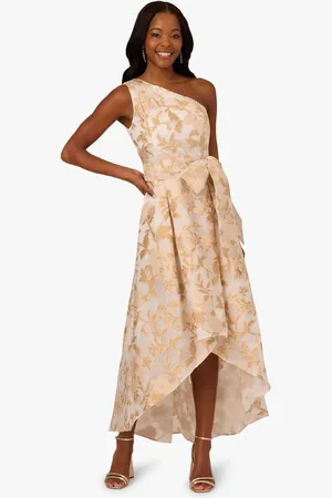 Adrianna Papell One Shoulder High Low White Gown44