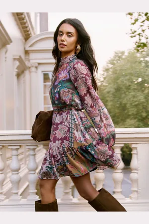 Lipsy London High Neck Patchwork Paisley Mini Shift Dress42