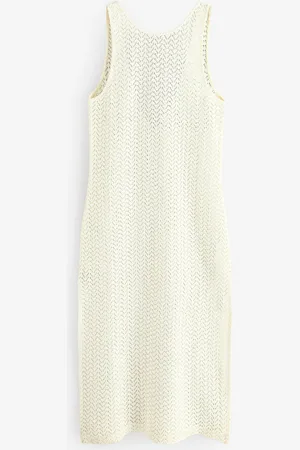 Roxy Playa Mood Crochet Midi Beach 100% Cotton DressM