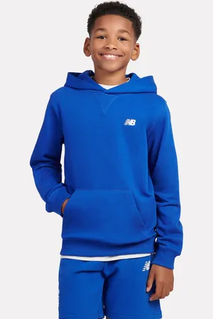 New Balance Bluza z kapturem z tkaniny frotte z małym logo Kids, 100% bawełna152158 cm
