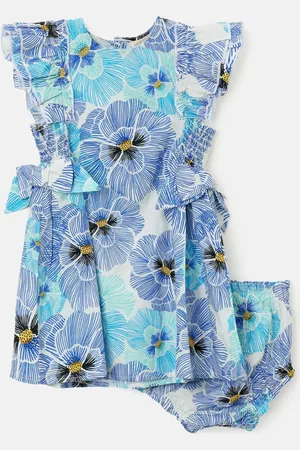 Angel & Rocket Alessandra Pansy Print Tie Side 100% Cotton Dress And Bloomer Set2