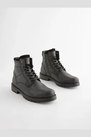 Next Leather Zip Up Borg Lined BootsEU 43 (UK 9)
