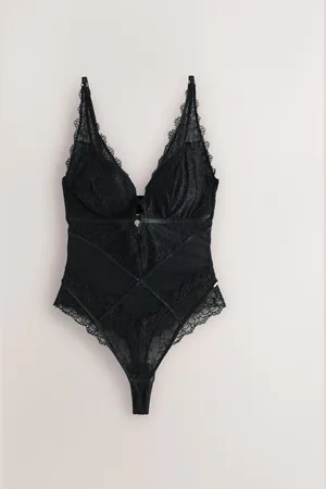 Lipsy London Lace Low Plunge Thong Bodysuit36