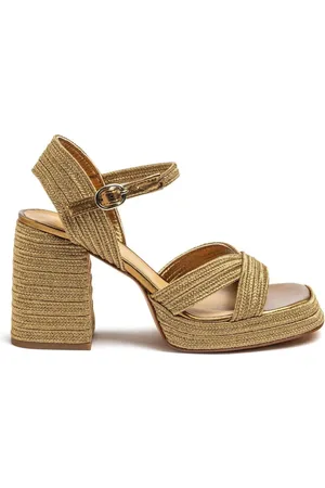 Castaner Gold Braided Square Toe Heel SandalsEU 40 (UK 7)