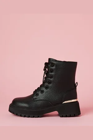 Lipsy London Rainbow Chunky Flat Faux Leather Lace-Up Ankle BootsEU 33 (UK 1)