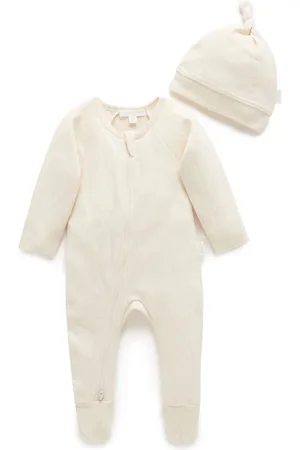 Purebaby Zip Sleepsuit & Hat 2 Pack3
