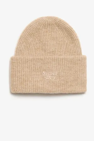 Superdry Czapka z miękkiej prążkowanej dzianiny , 100% bawełnaJeden