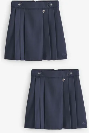 Clarks Girls Pleated School Skirts 2 Pack158164 cm