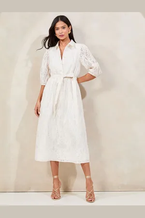 Lipsy London Textured Belted Midi Shirt Dress44