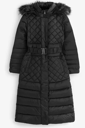 Guess Marlene Black Longline Quilted Down JacketM